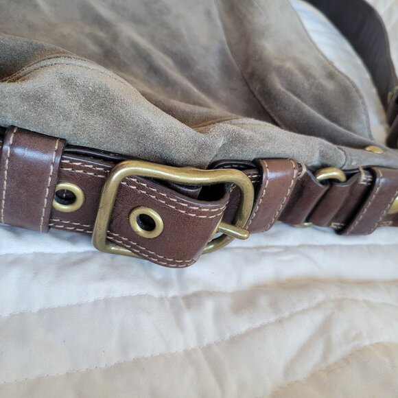 Coach Zoe Brown Suede Shoulder Bag - Picture 5 of 12